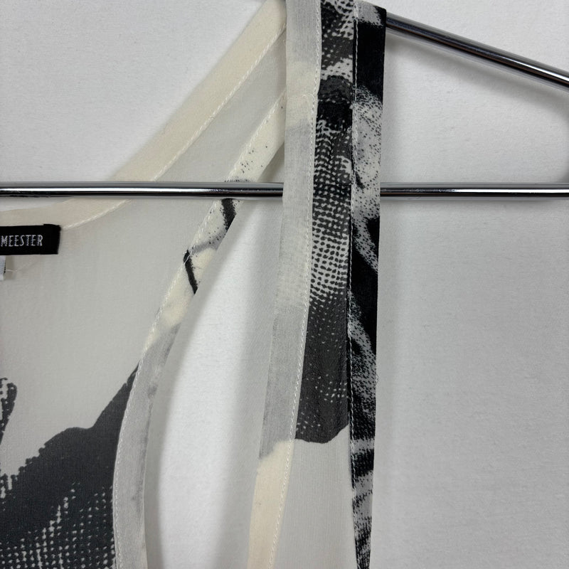Ann Demeulemeester Sheer Feather Print Silk Tank Top