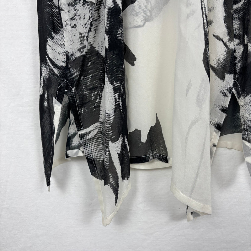 Ann Demeulemeester Sheer Feather Print Silk Tank Top