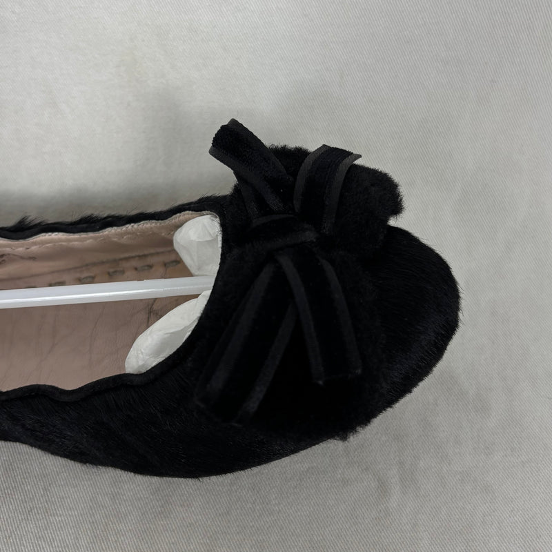 Miu Miu Fur Bow Ballet Flats