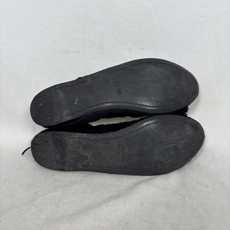 Miu Miu Fur Bow Ballet Flats