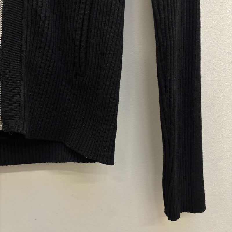 Dolce & Gabbana Black Wool Zip-Up Sweater