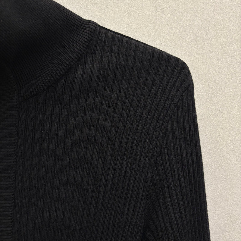 Dolce & Gabbana Black Wool Zip-Up Sweater