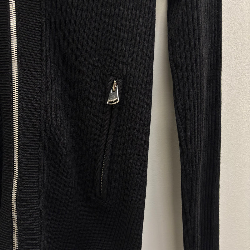 Dolce & Gabbana Black Wool Zip-Up Sweater