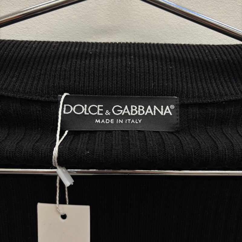 Dolce & Gabbana Black Wool Zip-Up Sweater