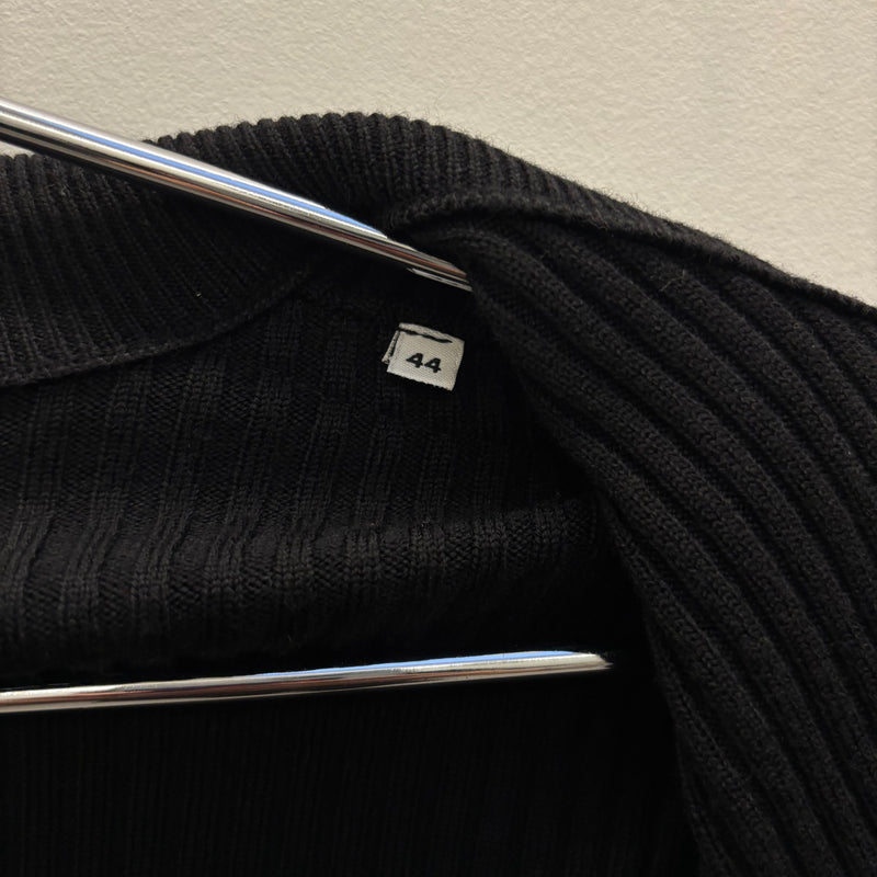 Dolce & Gabbana Black Wool Zip-Up Sweater