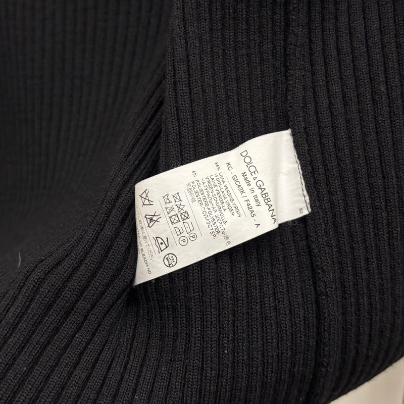 Dolce & Gabbana Black Wool Zip-Up Sweater
