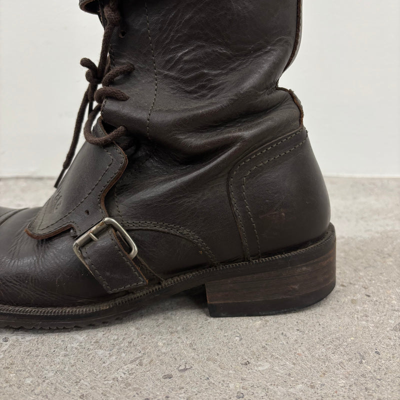 Dolce & Gabbana Buckled Lace Up Combat Boots