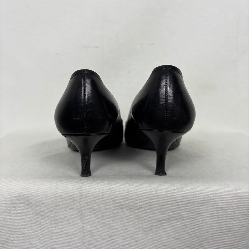 Prada Pointed Chain Kitten Leather Heels