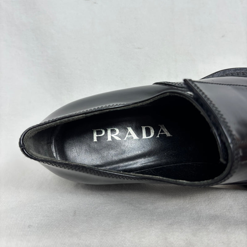 Prada Patent Leather Monk Strap Shoes