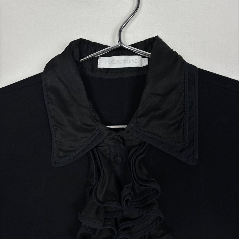 Anne Fontaine Ruffle Button Up Blouse