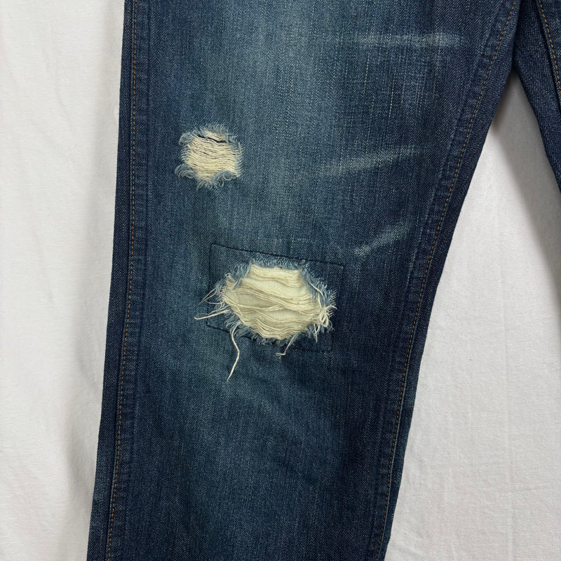 00s Number (N)ine Dark Wash Ripped Knee Jeans