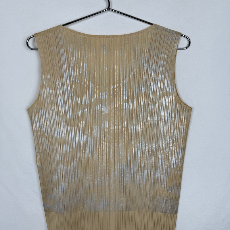 00s Issey Miyake Pleats Please Pale Print Dress