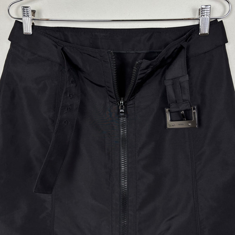 00s Prada Nylon Belted Zipper Skirt