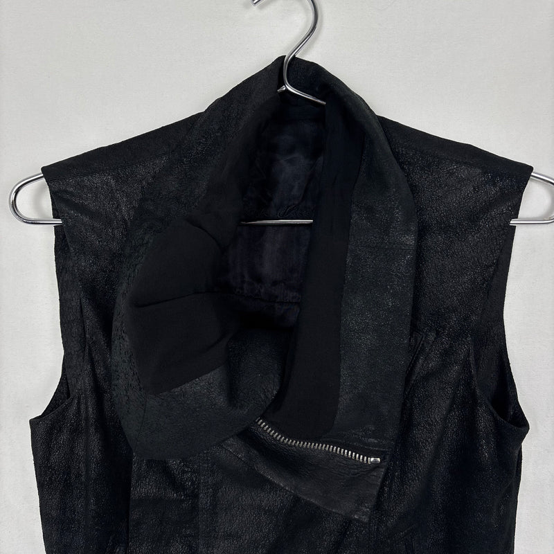 PF07 Rick Owens Brut Leather Sleeveless Jacket