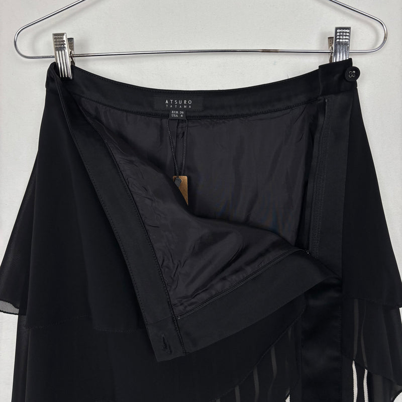 Atsuro Tayama Layered Striped Midi Skirt