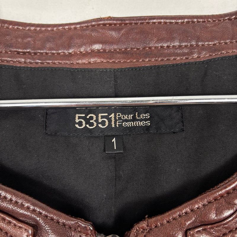5351 Pour Les Femmes Cropped Leather Jacket