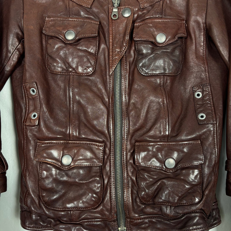 5351 Pour Les Femmes Cropped Leather Jacket