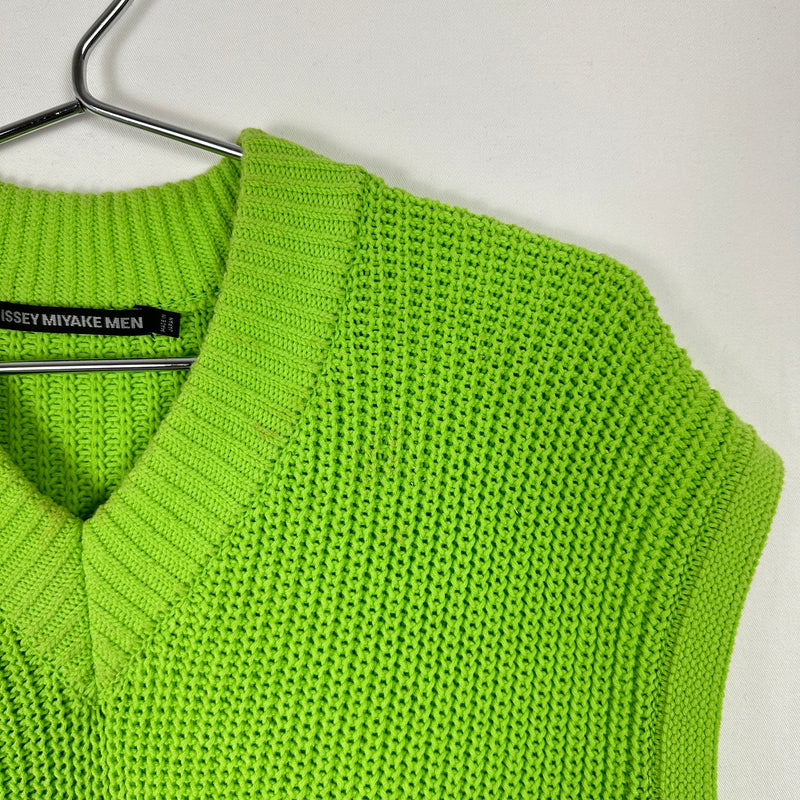Issey Miyake Men Lime Green Knit Vest