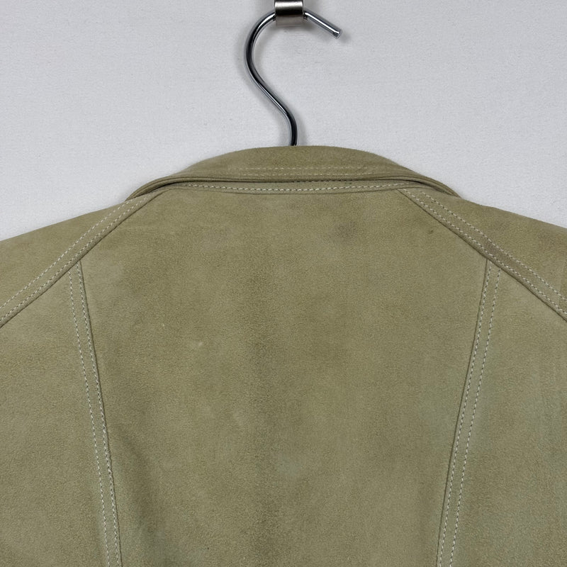 SS99 Gucci By Tom Ford Ruffle Tie Front Suede Leather Jacket