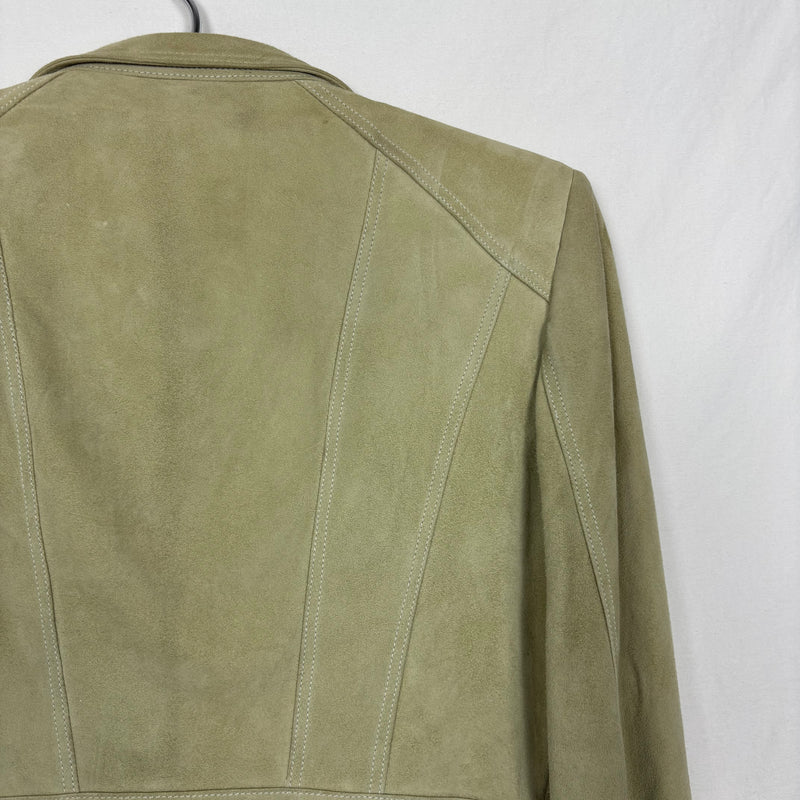 SS99 Gucci By Tom Ford Ruffle Tie Front Suede Leather Jacket