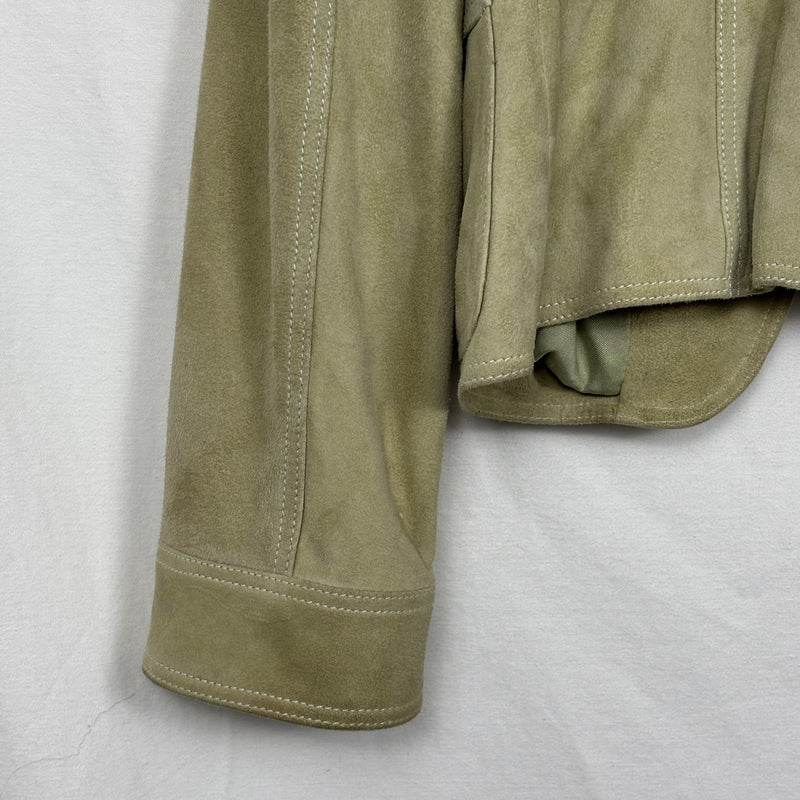 SS99 Gucci By Tom Ford Ruffle Tie Front Suede Leather Jacket