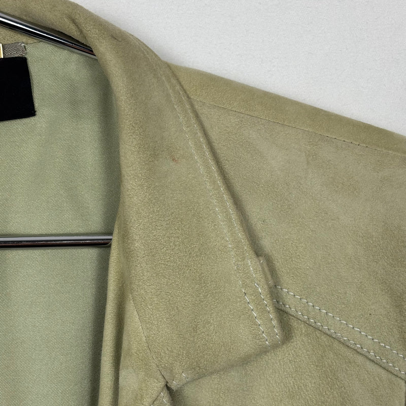 SS99 Gucci By Tom Ford Ruffle Tie Front Suede Leather Jacket
