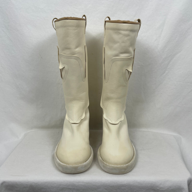 Maison Margiela MM6 Western Boots In Ivory