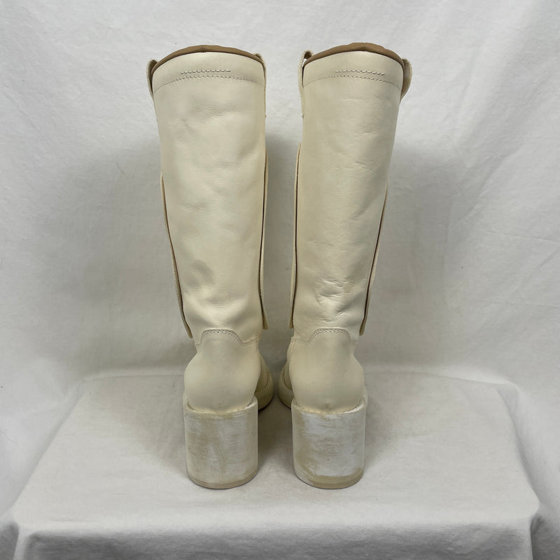 Maison Margiela MM6 Western Boots In Ivory
