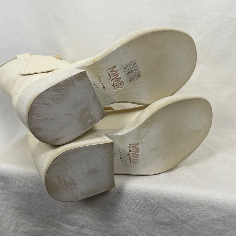 Maison Margiela MM6 Western Boots In Ivory
