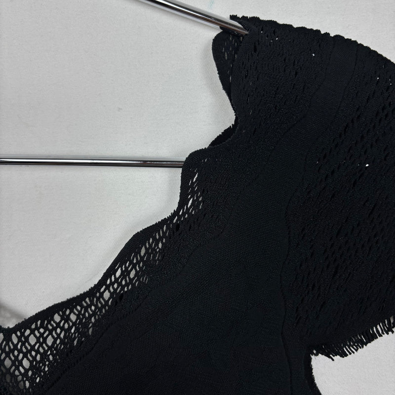 Jean Paul Gaultier Spandex Lace Style V-Neck Top
