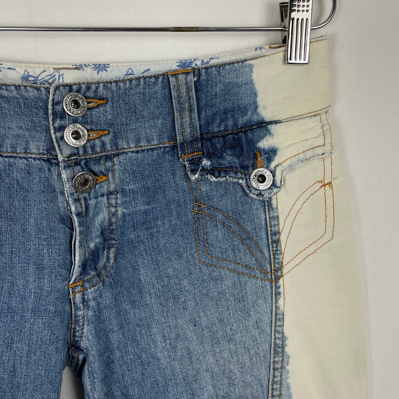 00s Dolce & Gabanna Bleach Dye Denim Capris