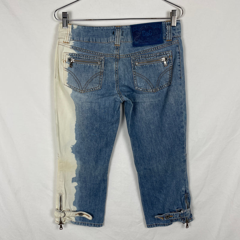00s Dolce & Gabanna Bleach Dye Denim Capris