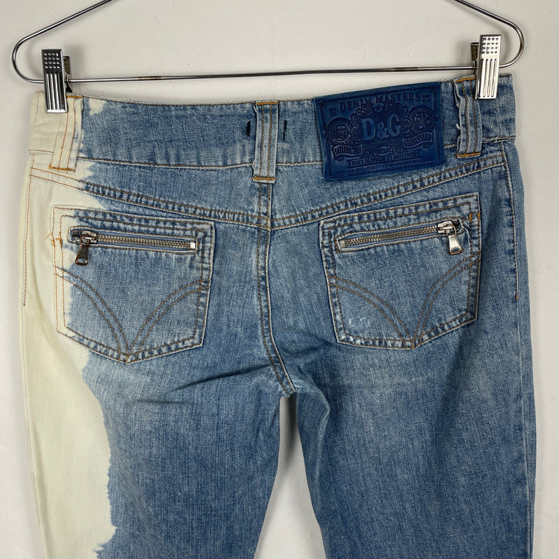 00s Dolce & Gabanna Bleach Dye Denim Capris