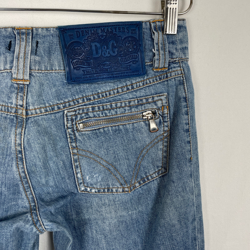 00s Dolce & Gabanna Bleach Dye Denim Capris