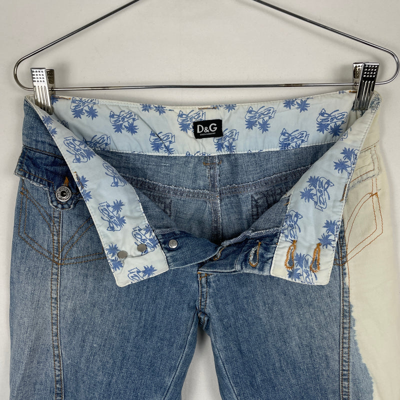 00s Dolce & Gabanna Bleach Dye Denim Capris