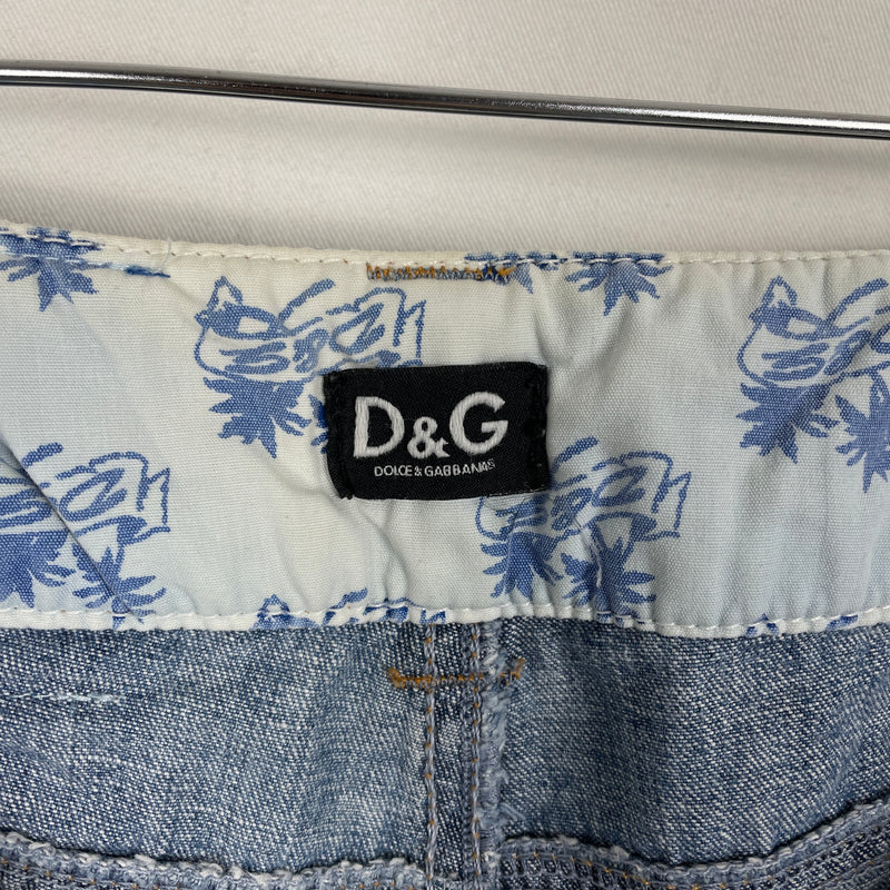 00s Dolce & Gabanna Bleach Dye Denim Capris