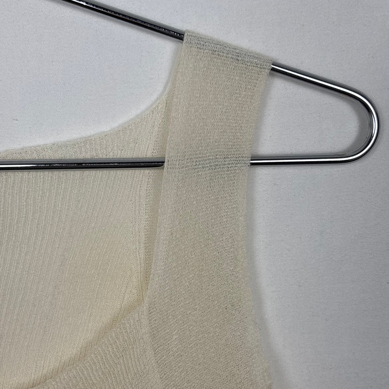 Marithe + Francois Girbaud Sheer Asymmetric Knit Tank Top