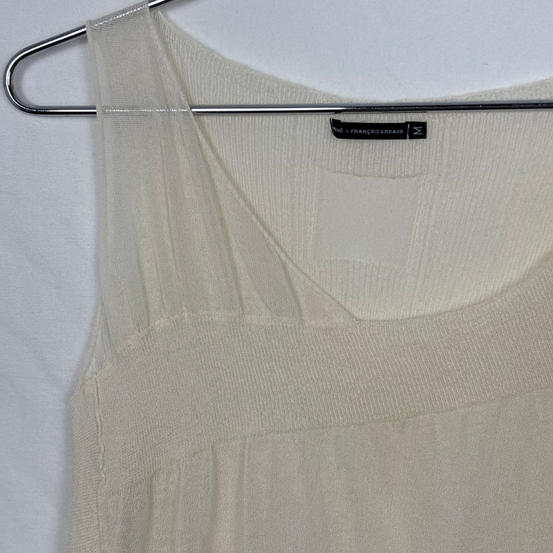 Marithe + Francois Girbaud Sheer Asymmetric Knit Tank Top