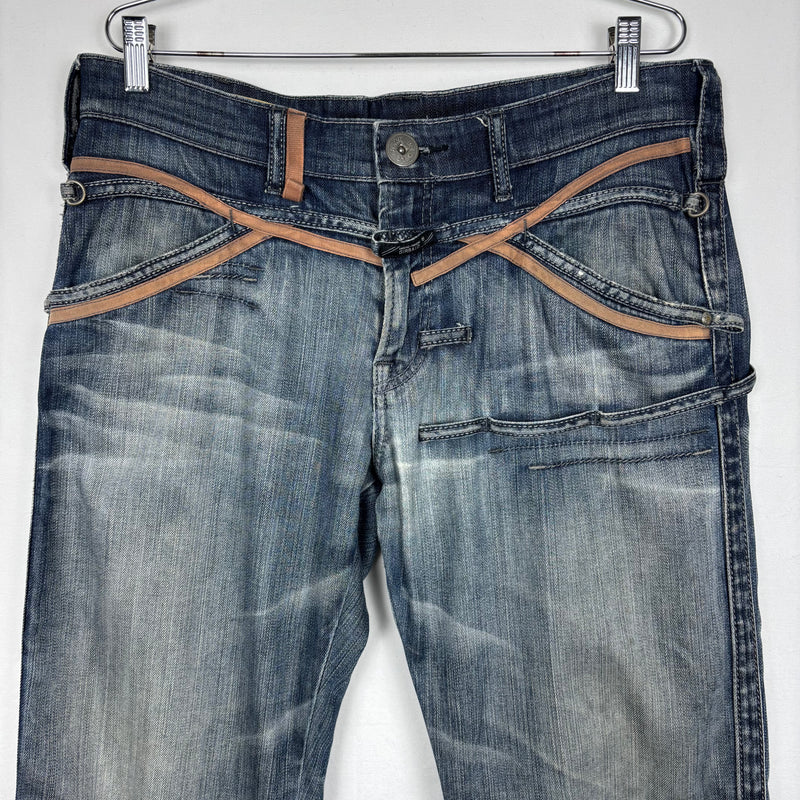 00s Marithe Francois & Girbaud Belt Loop Strap Jeans