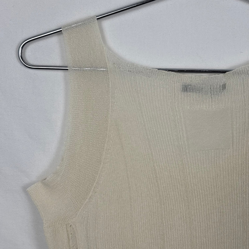 Marithe + Francois Girbaud Sheer Asymmetric Knit Tank Top