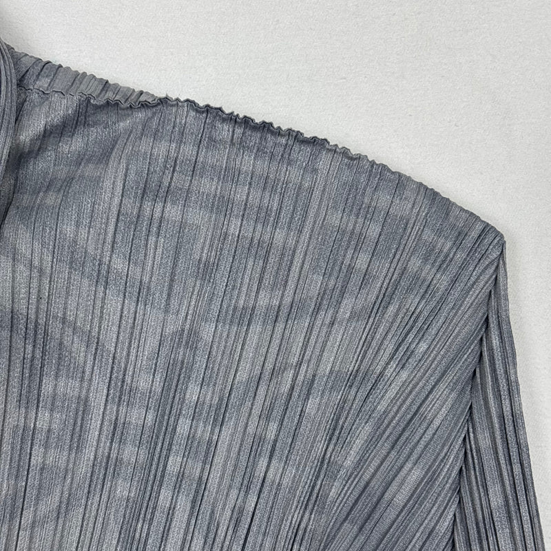 Issey Miyake Pleats Please Patterned Short Sleeve Blouse