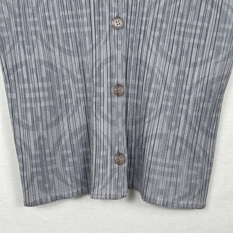 Issey Miyake Pleats Please Patterned Short Sleeve Blouse