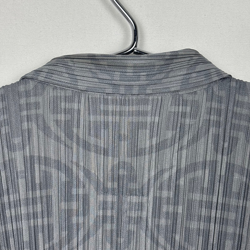 Issey Miyake Pleats Please Patterned Short Sleeve Blouse