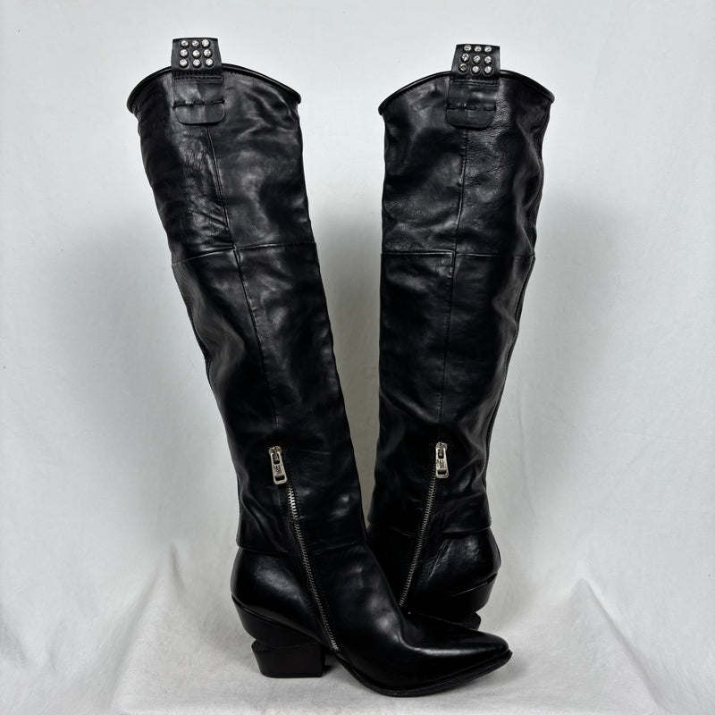 AS98 Knee High Screw Stud Boots