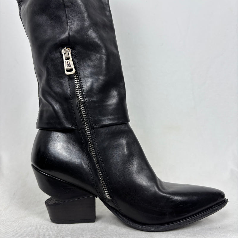 AS98 Knee High Screw Stud Boots