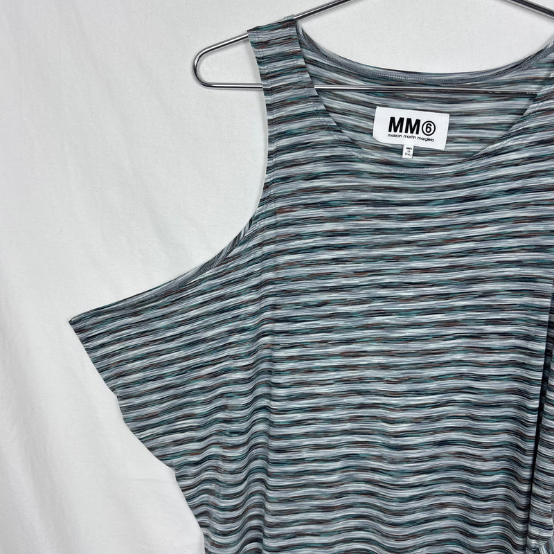 Maison Margiela Cold Shoulder Striped Maxi Dress
