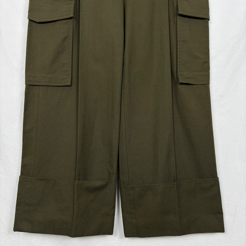 2019 Alexander McQueen Wide Leg Pleated Cargo Pants