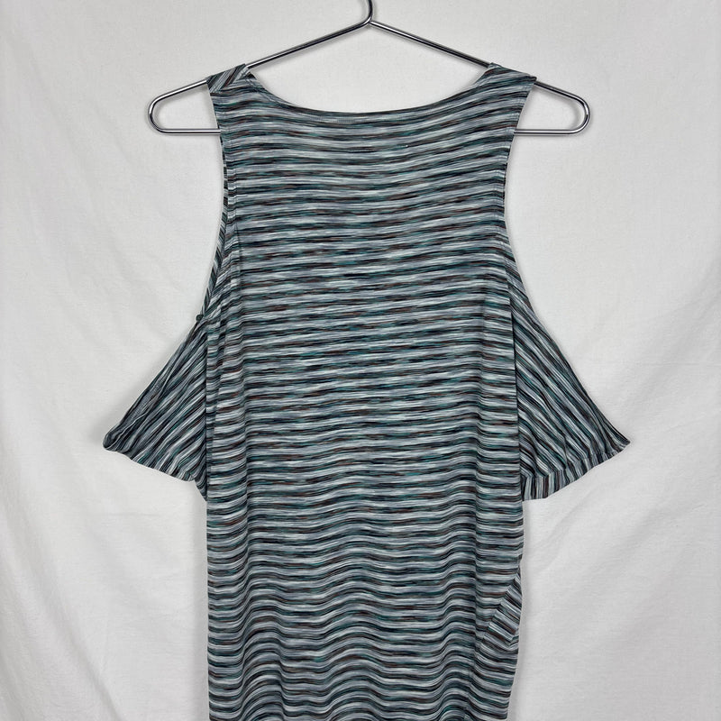 Maison Margiela Cold Shoulder Striped Maxi Dress