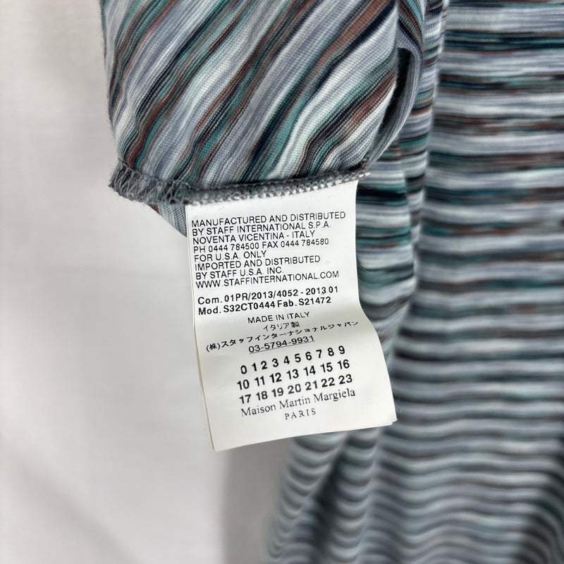 Maison Margiela Cold Shoulder Striped Maxi Dress