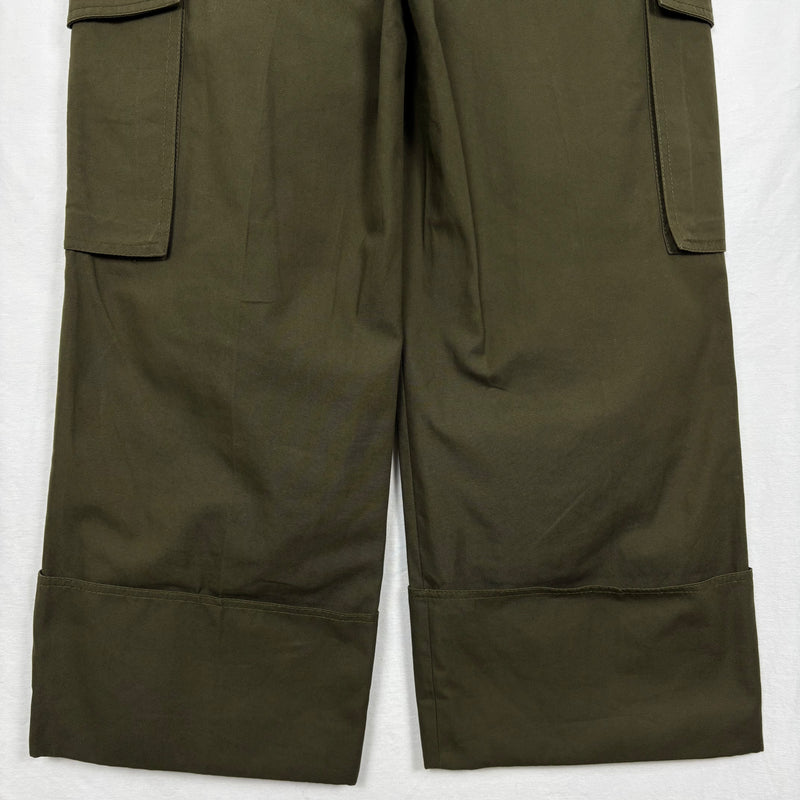 2019 Alexander McQueen Wide Leg Pleated Cargo Pants